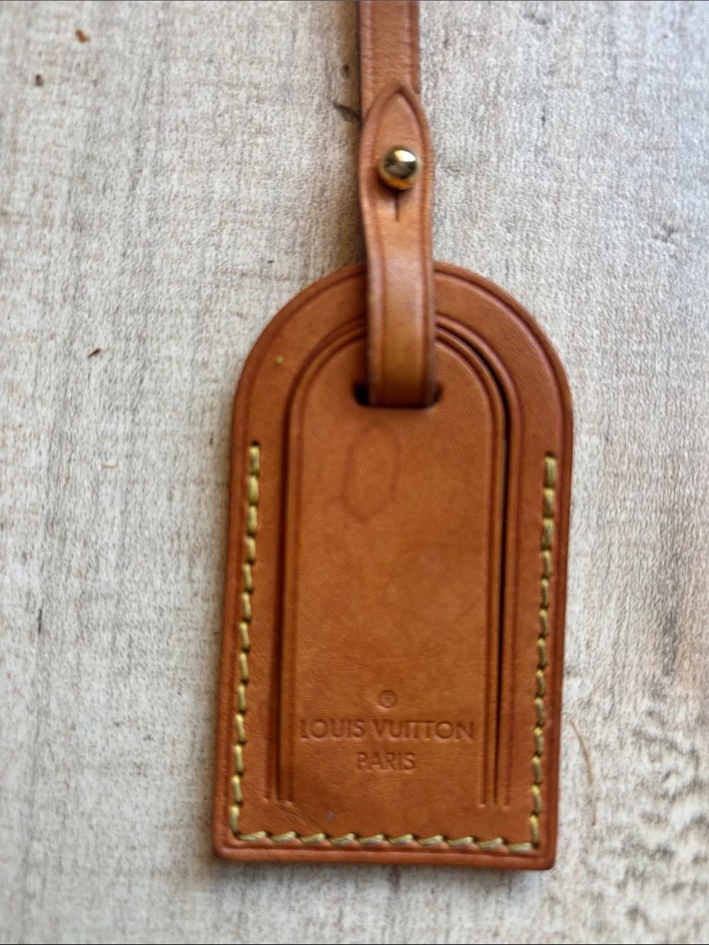 Louis Vuitton Tan Leather Luggage Tag - Picture 1 of 4